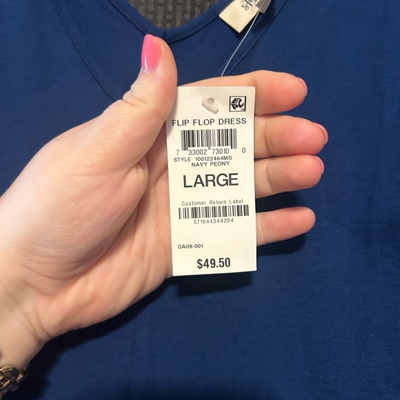 NEW Style&Co Women’s Flip Flop Blue Sleeveless Dress Size Large - Picture 7 of 12